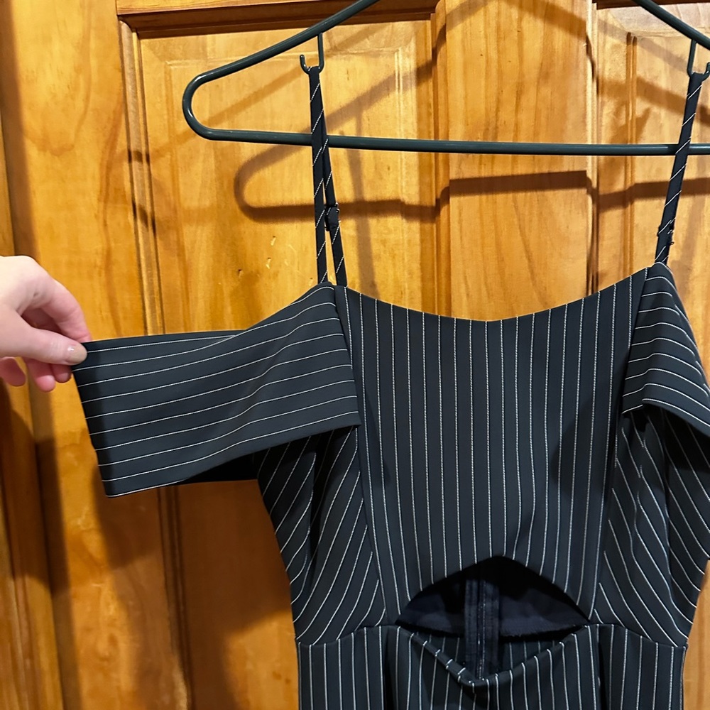 Forever21 pin stripped pants romper.